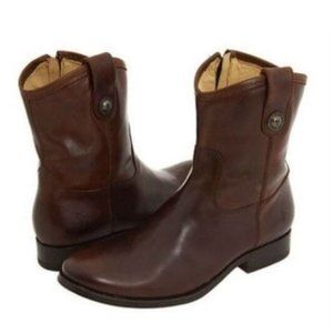 Frye Women's Melissa Button Short Boots Dark Brown
